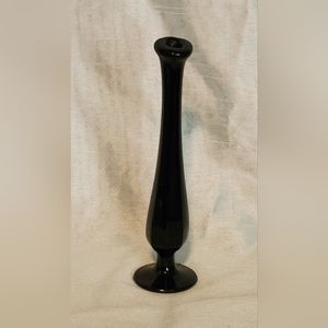 Vintage Viking Glass Black Amethyst Swung Bud Vase